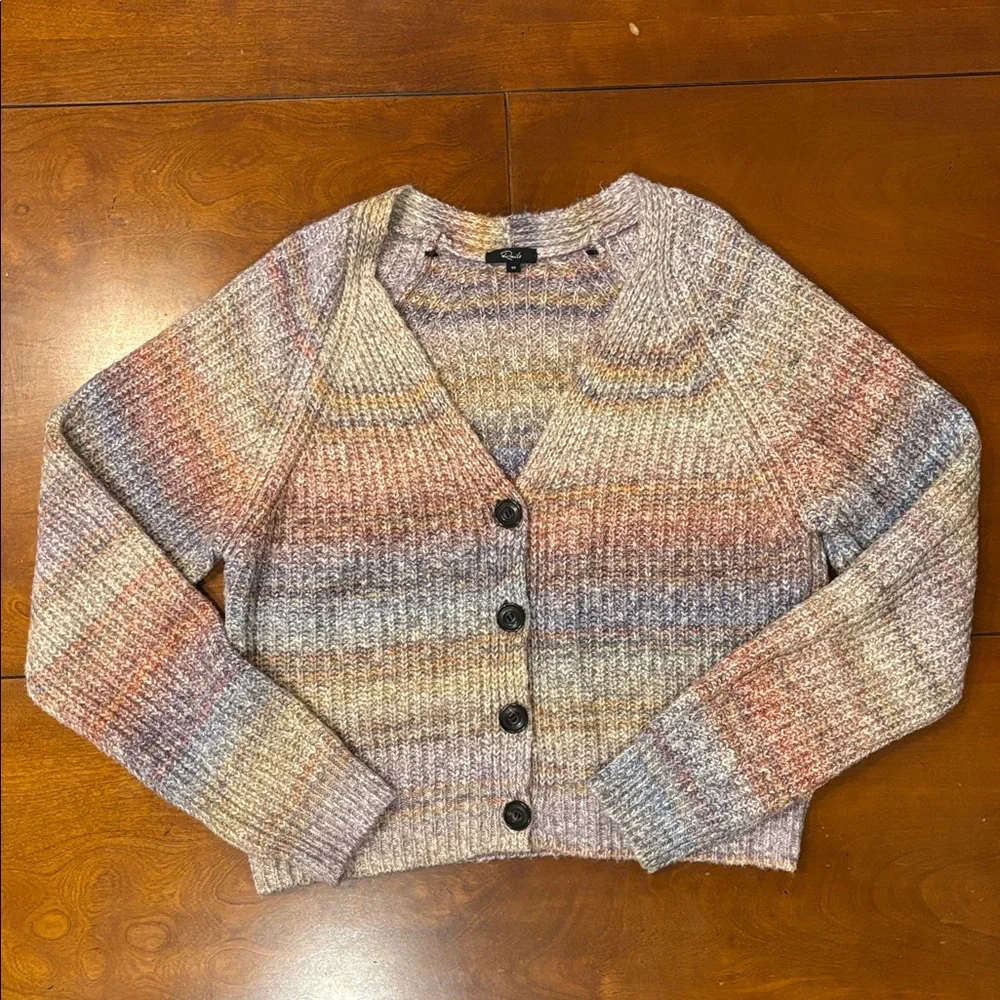 RAILS‎ Josie Space Dye Cotton Blend Cardigan Sweater Boxy Amythest Women’s